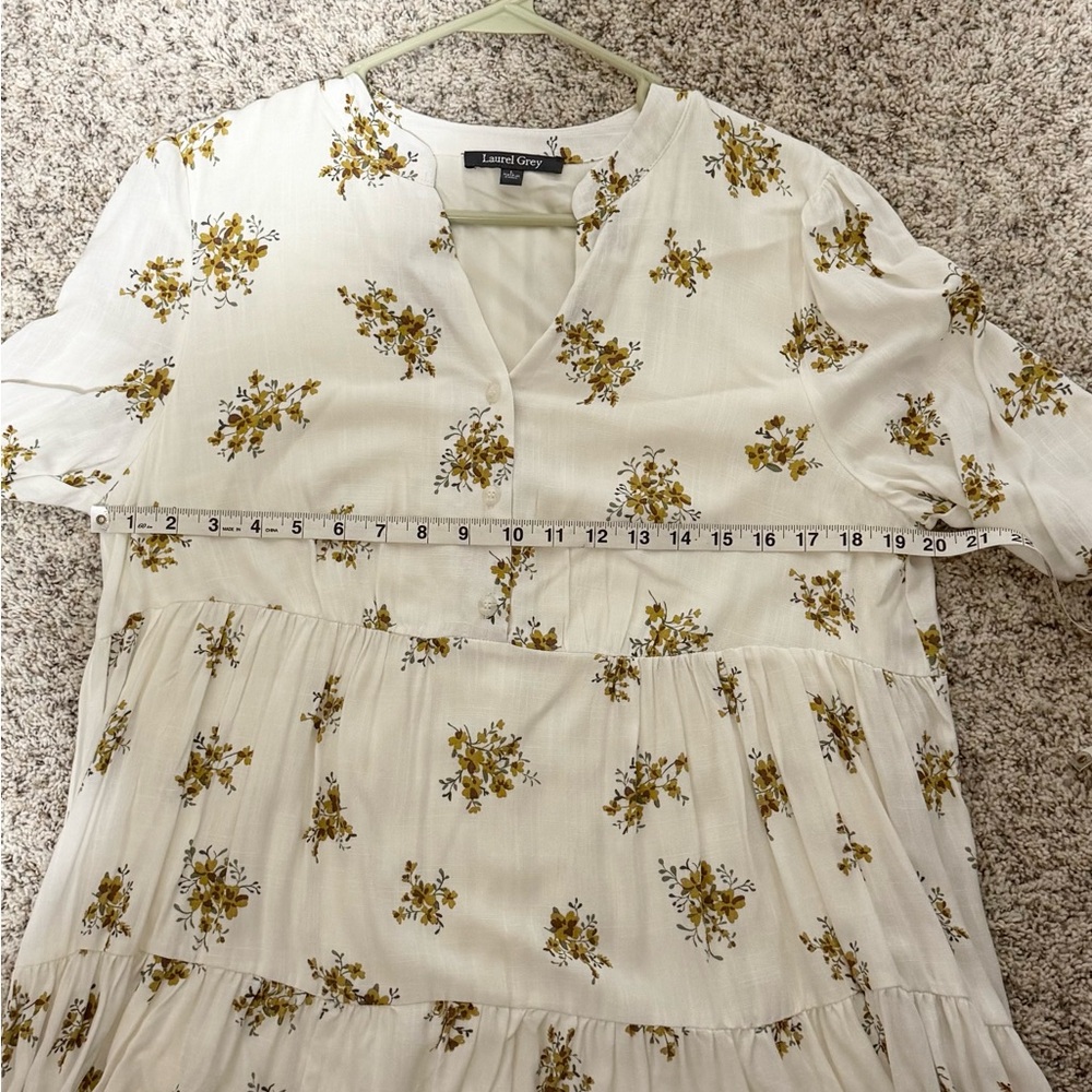 Floral Print White Dress size Large - Picture 5 of 8